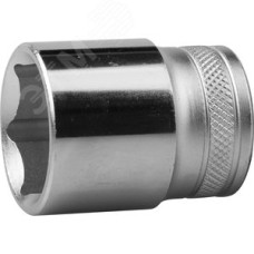 Головка торцевая ''INDUSTRIE QUALITAT'', Cr-V, FLANK, хромосатинированная, 1/2'', 24 мм