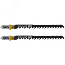 Полотна по дереву двусторонние, HCS, шлифованные под свободным углом зубья, 100/75 мм, T244DA, 2 шт.