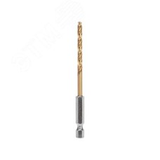 Сверло по металлу, 4 мм, Р6М5, ТИТАН, шестигранный хвостовик (1 шт. в упаковке) DIN 338