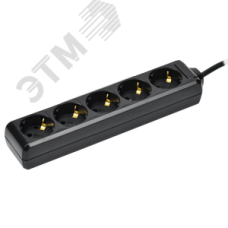 Удлинитель У05 5 мест с заземлением 3м 3х1мм2 16А 250В черный