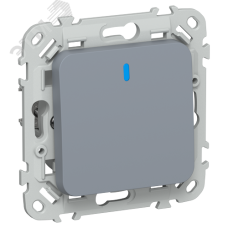 FLITE Выключатель 1-клавишный кнопочный с индикацией 10А ВС11-2-1-ФлМ маренго IEK