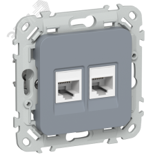 FLITE Розетка 2-местная компьютерная RJ45 категория 5Е UTP РК5е-2-0-ФлМ маренго IEK