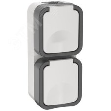 Розетка 2-местная вертикальная TORS 16А IP55  белый