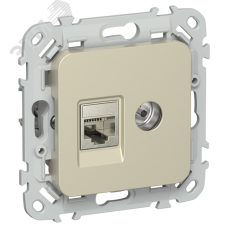 FLITE Розетка 2-местная RJ45/TV категория 6 STP РКТВ6-2-1-ФлШ шампань IEK