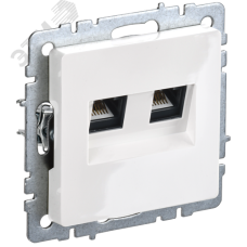 BRITE Розетка компьютерная двойная RJ45 кат.6 РК11-2-БрБ белый IEK