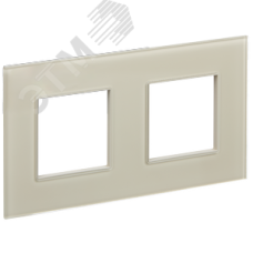 SKANDY Рамка 2-местная SK-F22B стекло беж. IEK