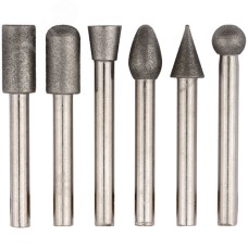 Шарошки усиленная сталь с алмазным напылением, штифт диаметр 6 мм, 6 шт