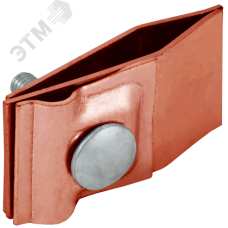 Держатель проводника круглого 6-10 мм для фальца прямой h 60 мм медь