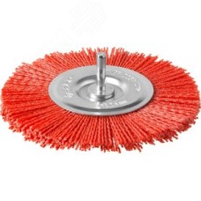 Щетка дисковая для дрели, нейлоновая проволока с абразивным покрытием, 125мм ''Профессионал''.