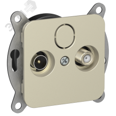 FLITE Розетка 2-местная TV+SAT экранированная проходная РТВс-2-1-2-ФлШ шампань IEK