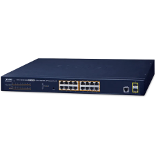коммутатор/ PLANET IPv6/IPv4, 16-Port Managed 802.3at POE+ Gigabit Ethernet Switch + 2-Port 100/1000X SFP (220W)