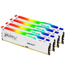 Память оперативная/ Kingston 64GB 6000MT/s DDR5 CL40 DIMM (Kit of 4) FURY Beast White RGB XMP