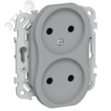 FLITE Розетка 2-местная без заземления без защитных шторок 10А РС02-0-ФлС серый IEK