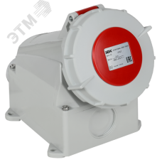 Розетка стационарная ССИ-1242 32А-6ч 380В 3P+PE IP67 IEK