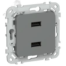 FLITE Розетка USB A+A 3,1А РЮ-2-ФлМА мокрый асфальт IEK