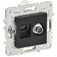 SKANDY Розетка двойная TV+RJ45 кат.6E SK-A15Bl черный IEK