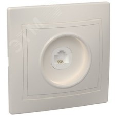 KVARTA Розетка 1-местная телефонная RJ11 РТ10-ККм кремовый GENERICA