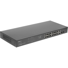 Коммутатор/ 18-port Gigabit PoE Smart switch, 16 RJ45 PoE ports 10/100/1000Mbps, 2 Gb combo SFP slots, PoE budget 250W