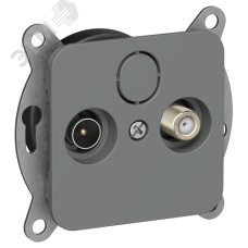 FLITE Розетка 2-местная TV+SAT экранированная оконечная РТВс-2-1-1-ФлМА мокрый асфальт IEK