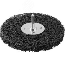 Щетка дисковая для дрели, нейлоновая проволока с абразивным покрытием, с открытой агрессивной структурой, 125мм ''Профессионал''.
