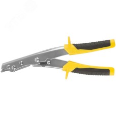 Ножницы по металлу просечные, усиленные лезвия, Профи, прорезиненные ручки 260 мм