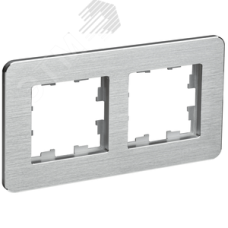 BRITE Рамка 2 поста РУ-2-1-Бр металл алюминий RE AL IEK