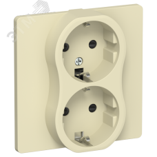FLITE Розетка 2-местная с заземлением с защитными шторками безвинтовое крепление 16А в сборе РСш12-1-К-ФлН навахо IEK