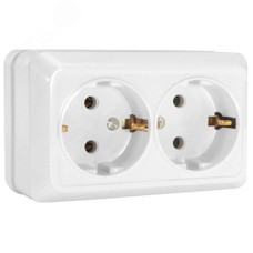 Розетка двухместная без заземления, открытая установка ''UNIVERSAL''