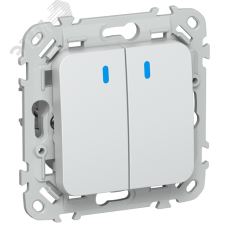 FLITE Выключатель 2-клавишный кнопочный с индикацией 10А ВС12-2-1-ФлЖ жемчуг IEK