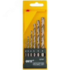 Набор сверл по металлу HSS полированных, 6 шт (2-3-4-5-6-8 мм)
