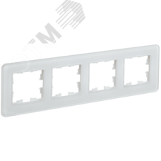 BRITE Рамка 4 поста РУ-4-2-Бр стекло белый RE IEK