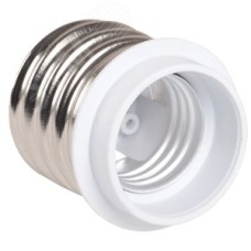 Переходник ПР40-27-К02 пластик, Е40-Е27, белый, индивидуальный пакет