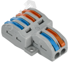 Строительно-монтажная клемма СМК 222-4124 проходная разветвительная (4шт/упак) IEK