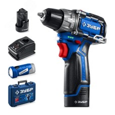 Набор, дрель-шуруповерт, LED фонарь, КОМПАКТ 4, BRUSHLESS, 12 В, 45 Н·м, 2 АКБ тип Т7 2 А·ч, кейс, Профессионал