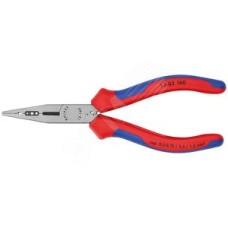 Плоскогубцы электрика для монтажа проводов резка - проволока средней твердости 25мм твердая проволока 16мм L=160мм двухкомпонентные рукоятки блистер цвет черный