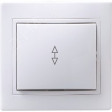 KVARTA Выключатель 1-клавишный проходной 10А ВСп10-1-0-КБ белый GENERICA