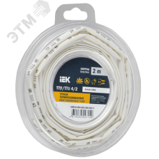 Трубка термоусадочная ТТУ нг-LS 4/2 белая (2м/упак) IEK