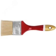 Кисть флейцевая ''Классик'', натуральная светлая щетина, деревянная ручка 2.5'' (63 мм)