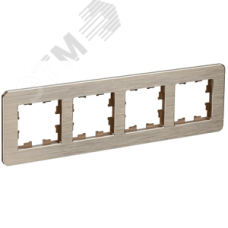 BRITE Рамка 4 поста РУ-4-1-Бр металл шампань RE AL IEK