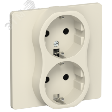 FLITE Розетка 2-местная с заземлением без защитных шторок безвинтовое крепление 16А в сборе РС12-1-К-ФлСл сливочный IEK