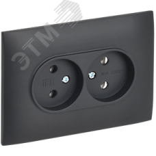 SKANDY Розетка 2-местная без заземления без защитных шторок 10А в сборе SK-R10T титан IEK