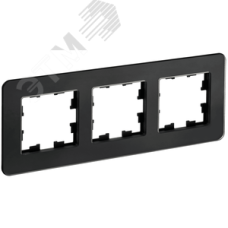 BRITE Рамка 3 поста РУ-3-2-Бр стекло черный RE IEK