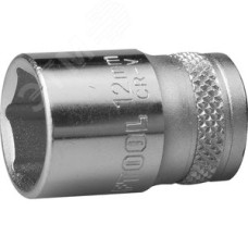 Торцовая головка ''INDUSTRIE QUALITAT'', Cr-V, FLANK, хромосатинированная, 1/4'', 12 мм