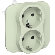 FLITE Розетка 2-местная с заземлением с защитными шторками безвинтовое крепление 16А в сборе РСш12-1-А-ФлП панг IEK