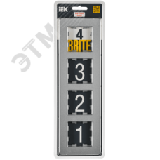 BRITE Рамка 4 поста РУ-4-1-Бр металл алюминий RE IEK