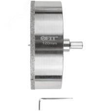 Коронка кольцевая по керамограниту, камню и кафелю алмазная с центровочным сверлом 120х70 мм