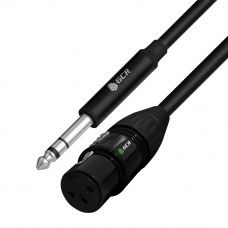 GCR PRO Кабель 5.0m микрофонный stereo jack 6,35mm / XLR, M/F, черный, AL case