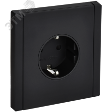 FORTE&PIANO Розетка 1-местная с заземлением с защитными шторками винтовое крепление 16А FP115M металл черный IEK