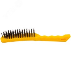 Кордщетка стальная, желтая пластиковая ручка, 275 мм, 5-ти рядная