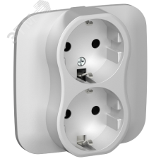 FLITE Розетка 2-местная с заземлением без защитных шторок безвинтовое крепление 16А в сборе РС12-1-А-ФлА алюминий IEK